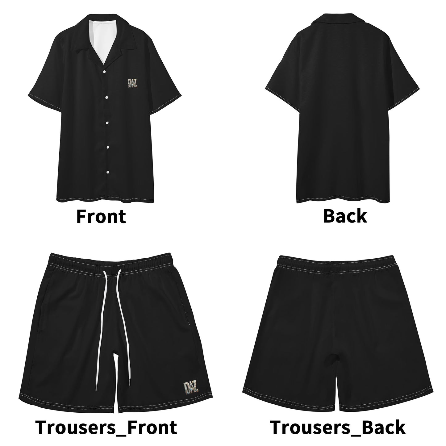 Conjunto de camisa y pantalones cortos DAZ Premium hawaianos de manga corta y corte regular para hombre