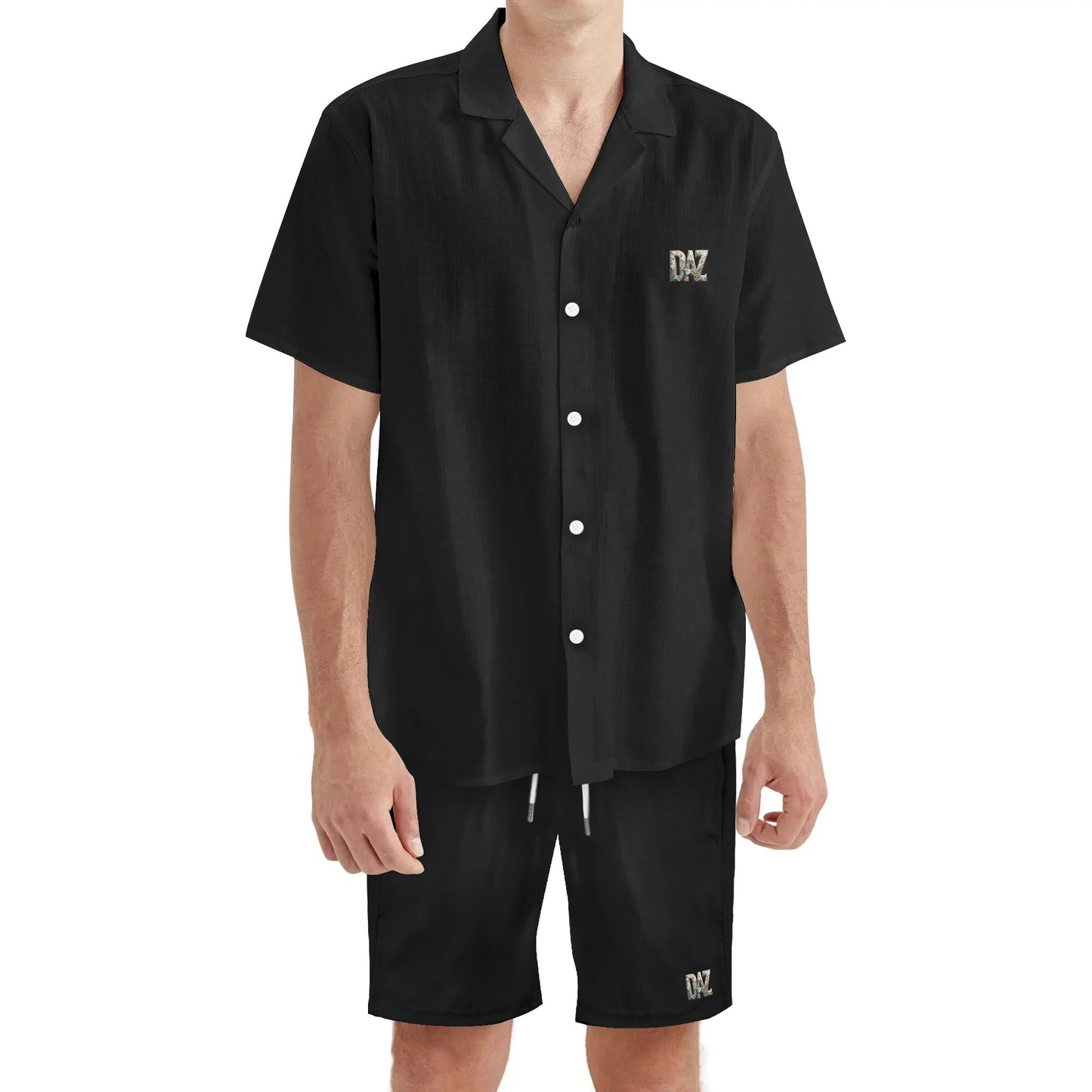 Conjunto de camisa y pantalones cortos DAZ Premium hawaianos de manga corta y corte regular para hombre