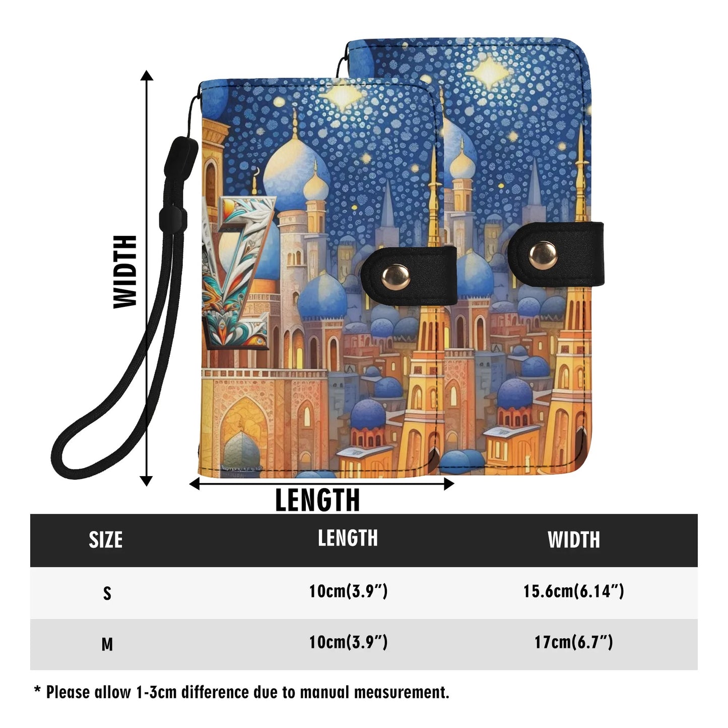 Funda con tapa de cuero sintético DAZ marrón para teléfono