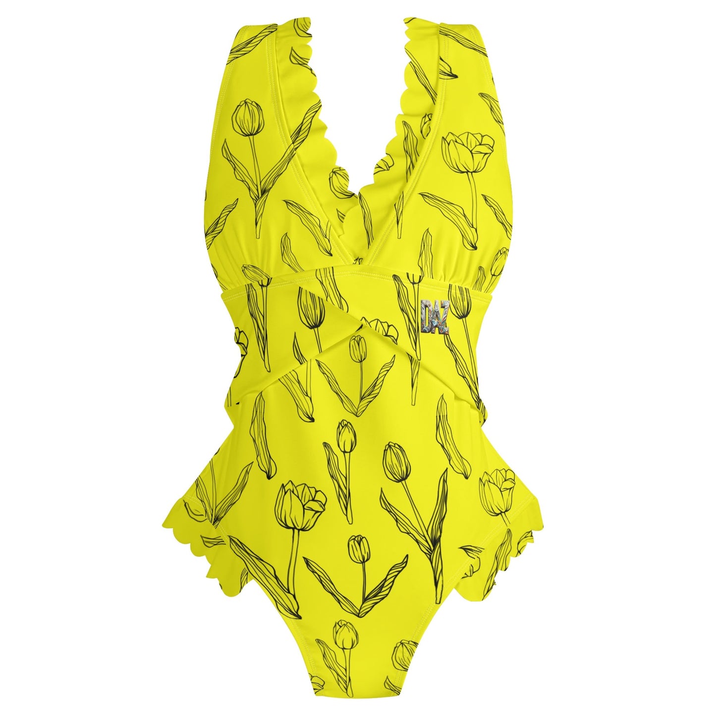 Traje de baño DAZ Luxury de una pieza con volantes y borde cruzado para mujer