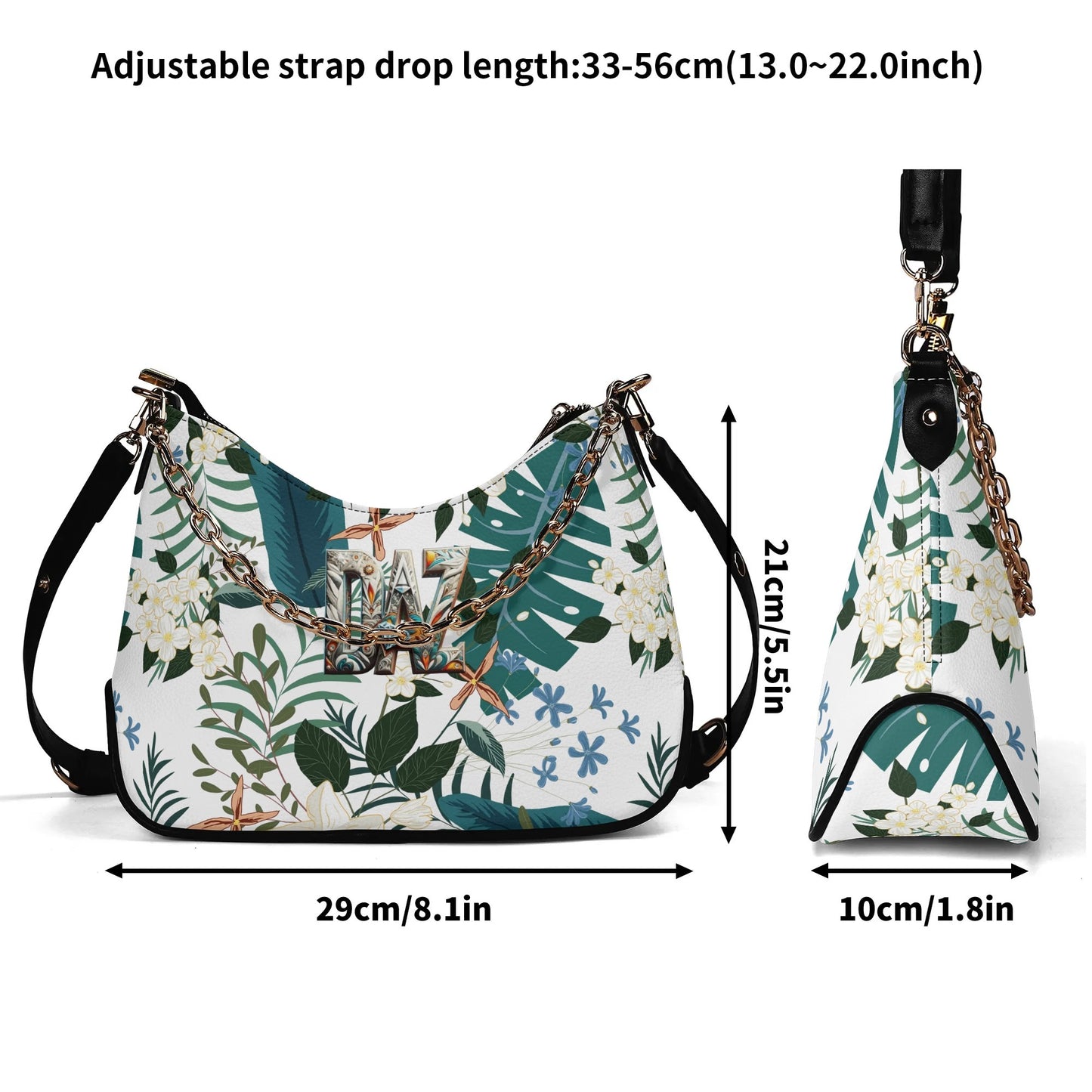 Bolso de hombro DAZ Luxury para mujer con decoración de cadena