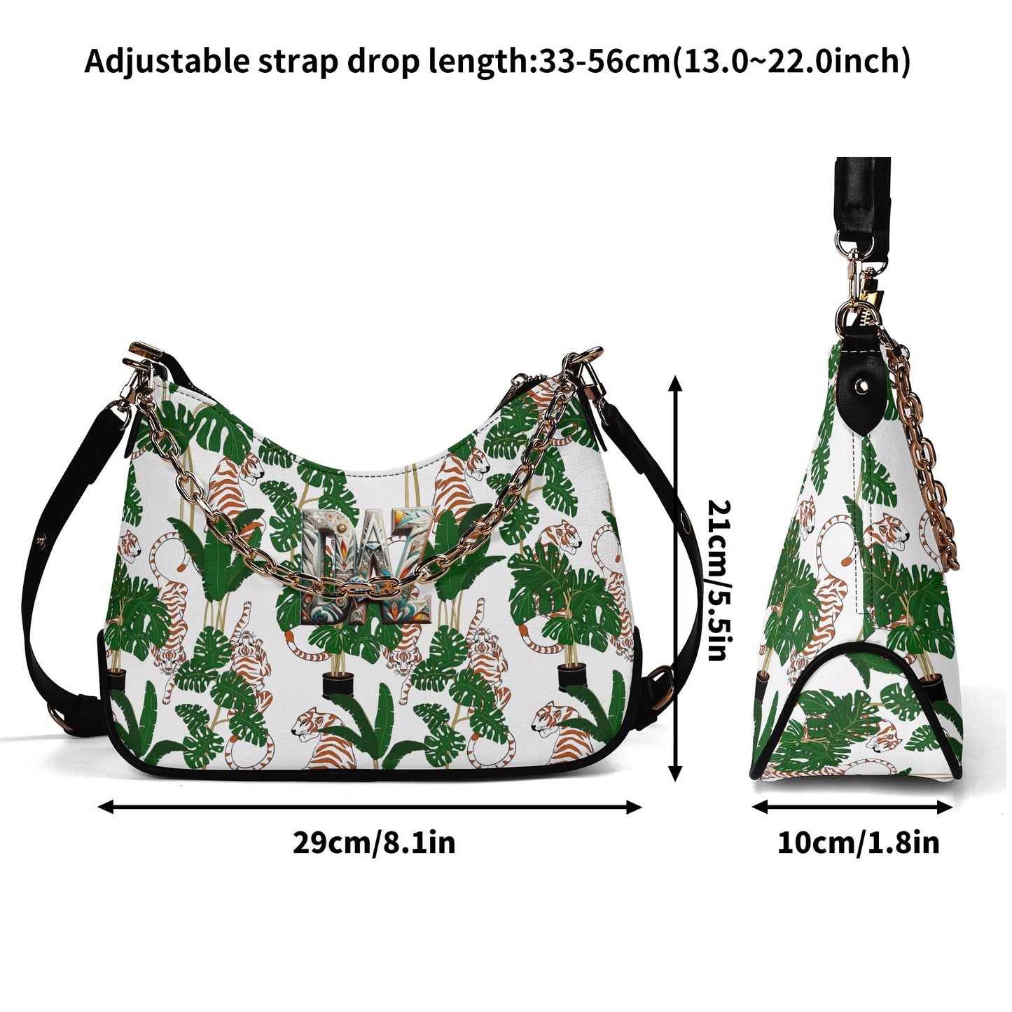 Bolso de hombro DAZ Luxury para mujer con decoración de cadena