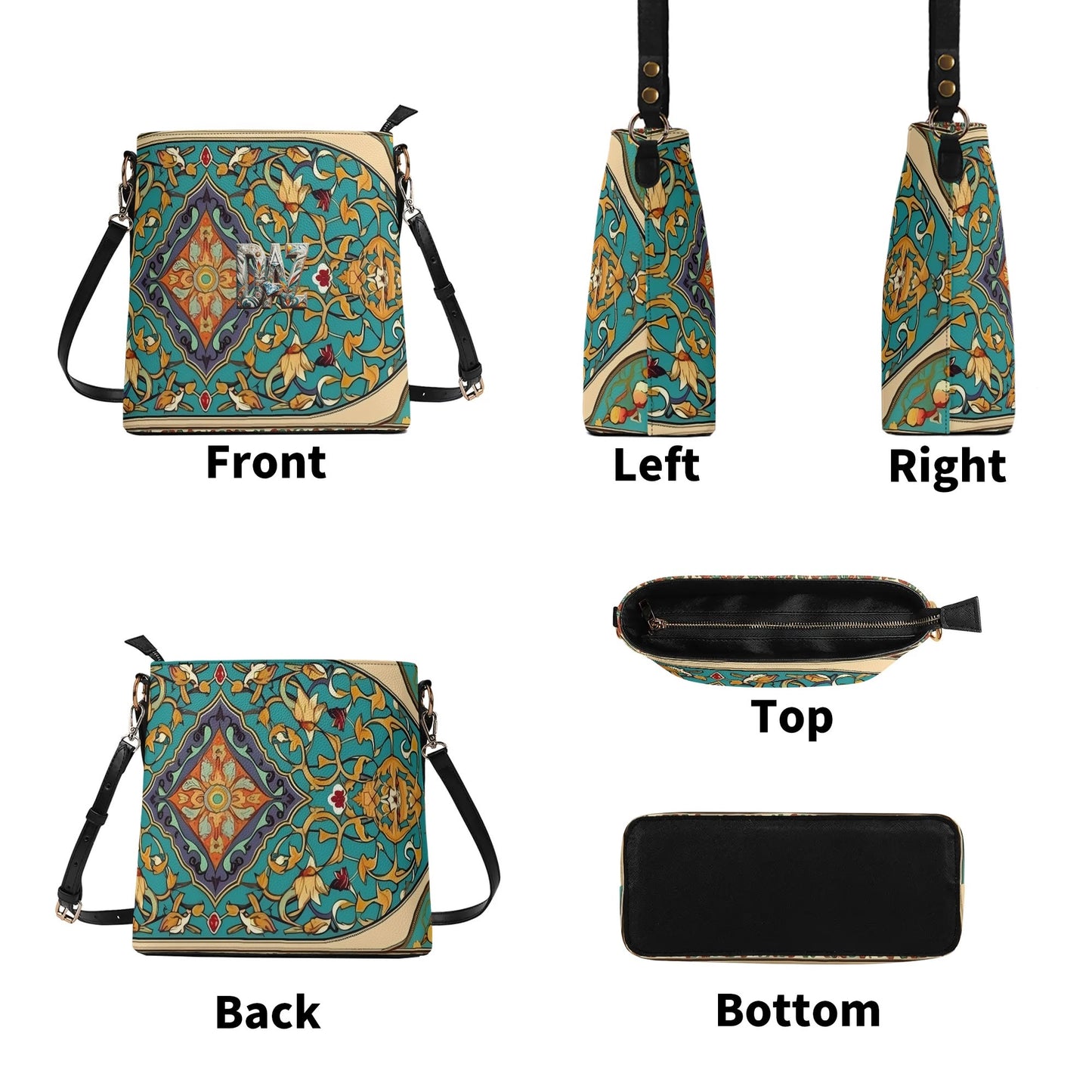 Bolso bandolera DAZ Luxury tipo cubo de PU para mujer