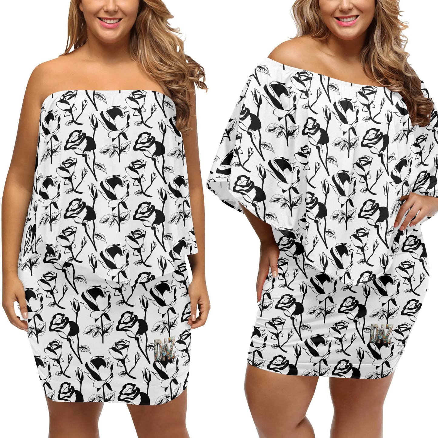 Vestido DAZ Luxury cruzado con hombros descubiertos para mujer