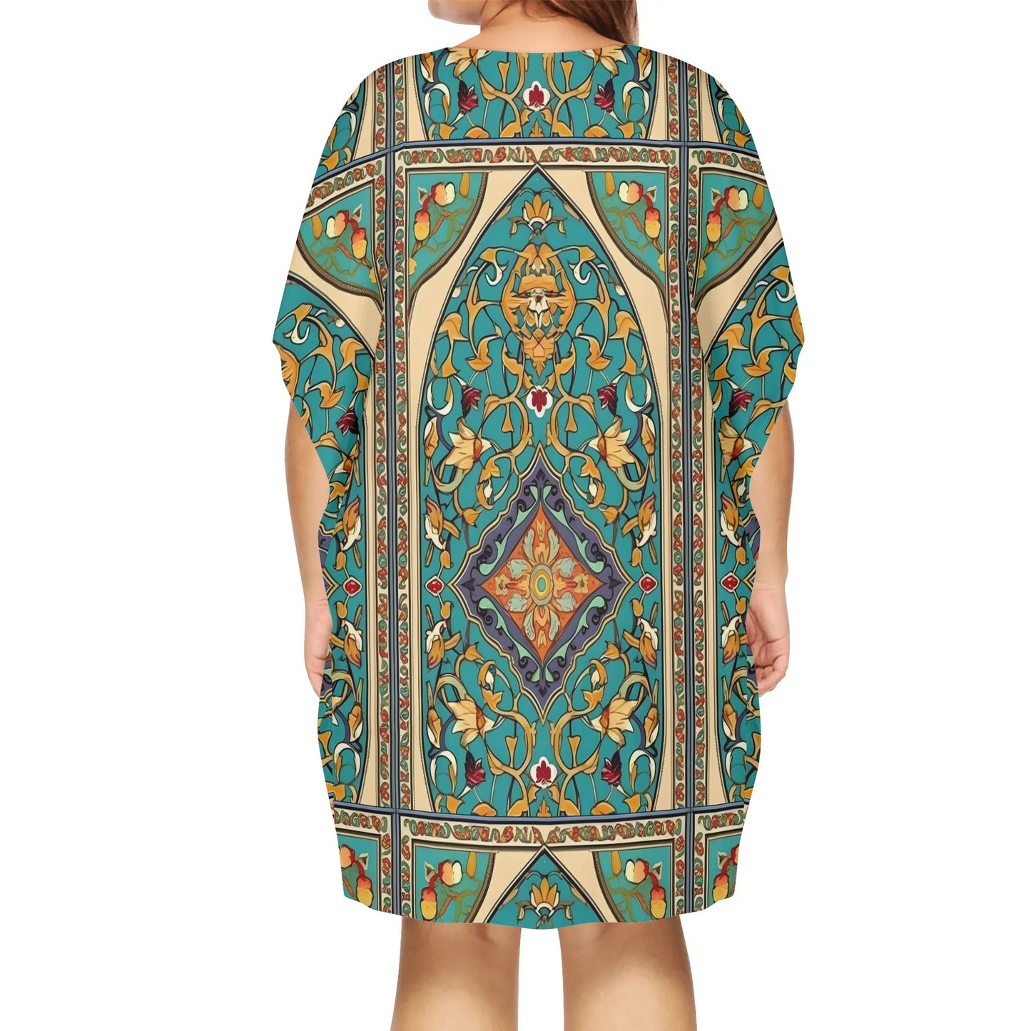 Vestido DAZ holgado de talla grande con escote en V para mujer