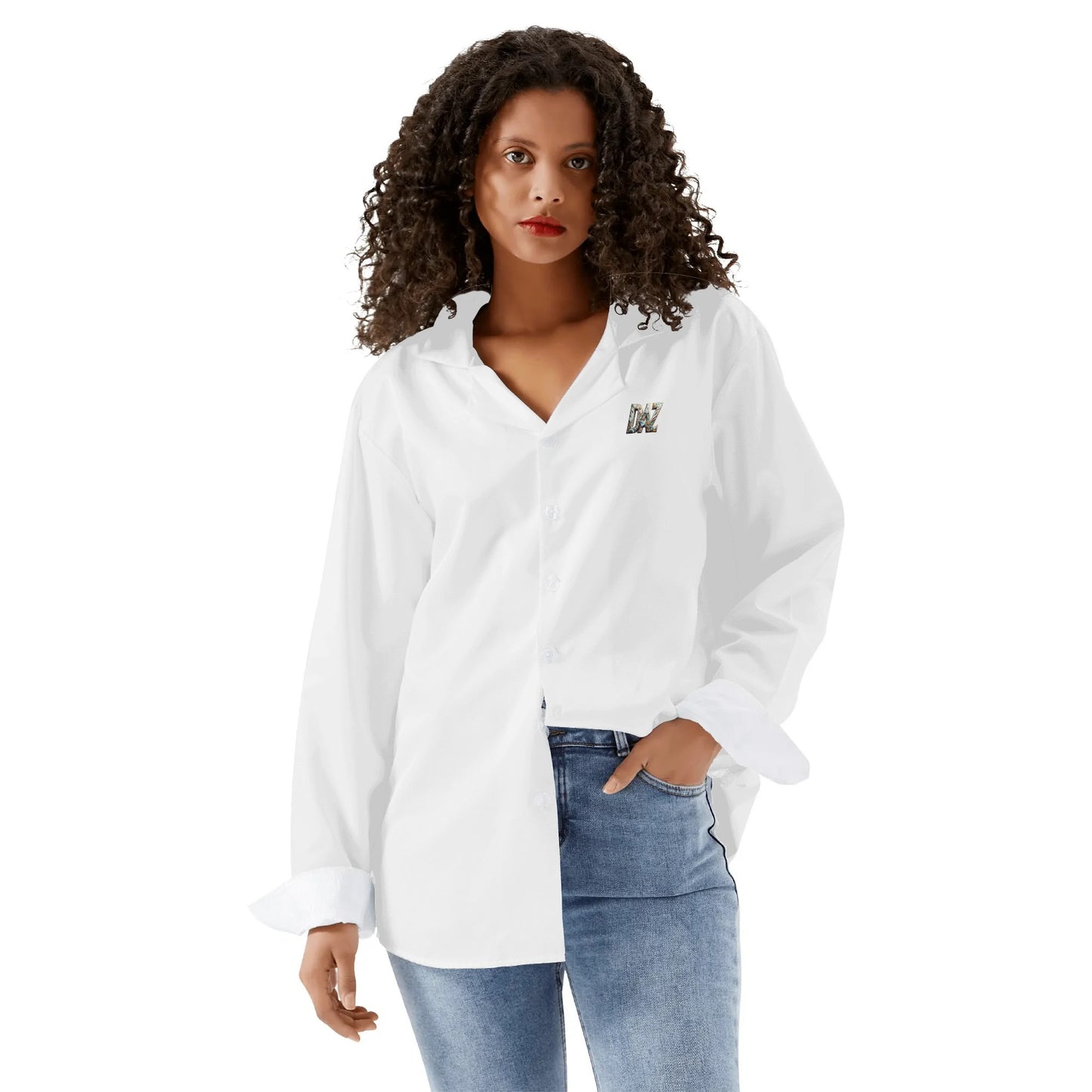 Camisa informal DAZ Luxury de manga larga con botones para mujer