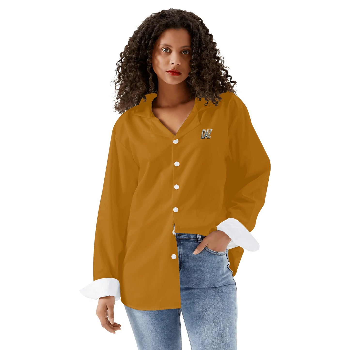 DAZ Luxury Women's Casual Long Sleeve Button Down Shirt