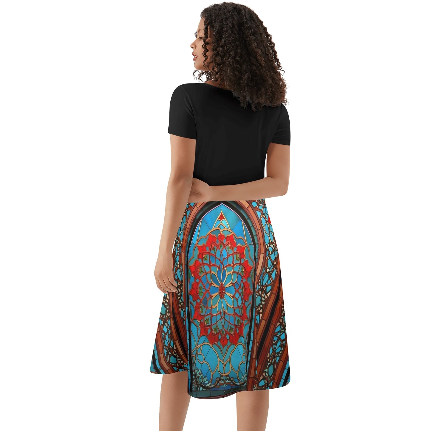 Vestido DAZ Premium de verano con volantes en la parte superior de color negro para mujer