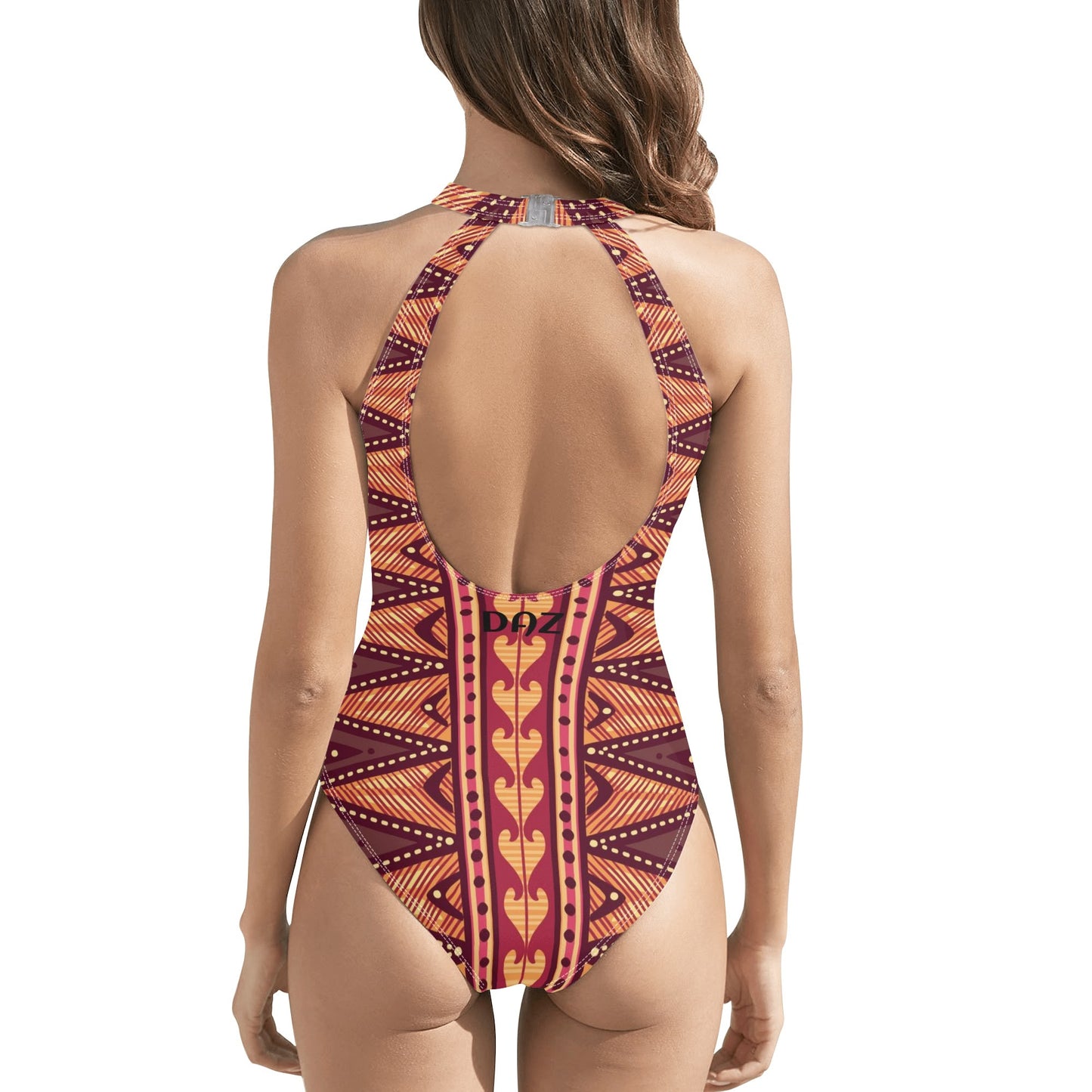 Traje de baño DAZ Luxury de una pieza con escote halter, lazo y espalda descubierta