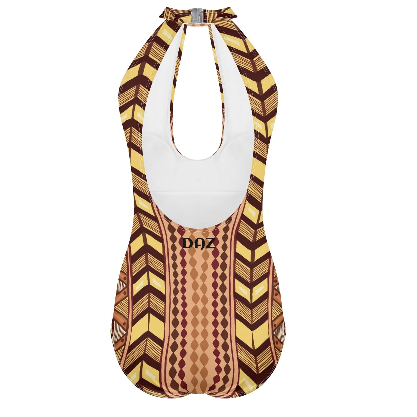 Traje de baño DAZ Luxury de una pieza con escote halter, lazo y espalda descubierta