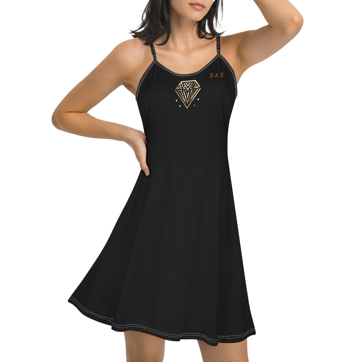 Vestido corto DAZ Luxury con tirantes finos ajustables para mujer