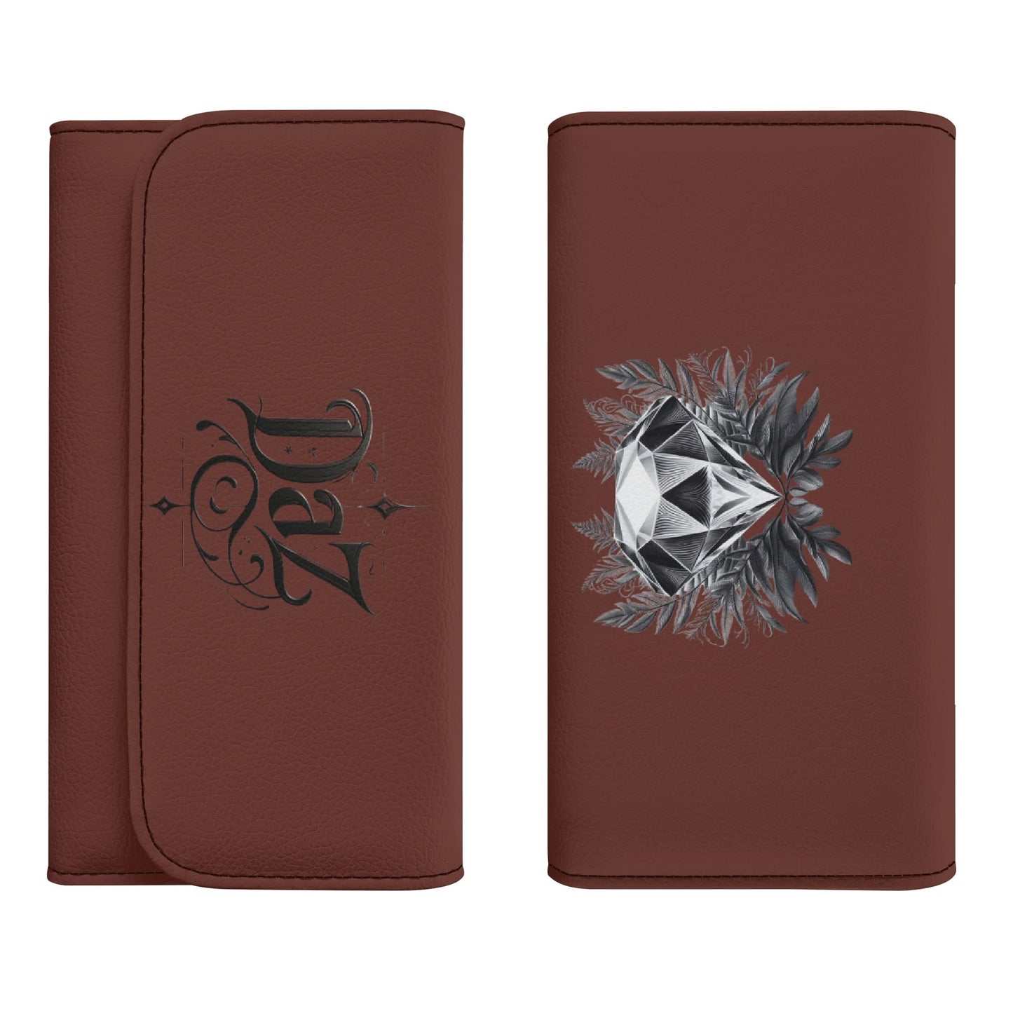 Cartera de mano larga de cuero triple DAZ Luxury