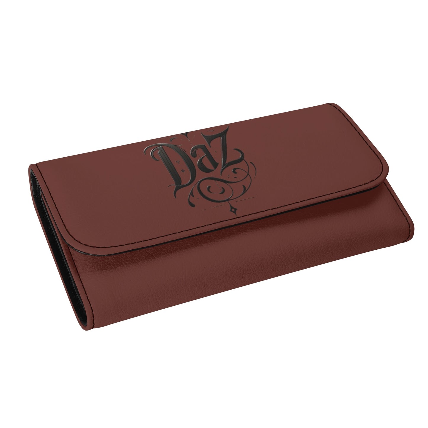 Cartera de mano larga de cuero triple DAZ Luxury