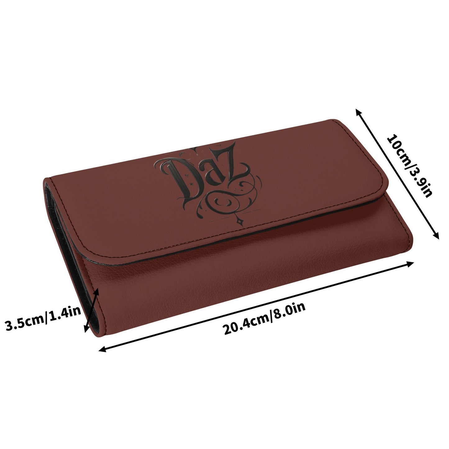 Cartera de mano larga de cuero triple DAZ Luxury