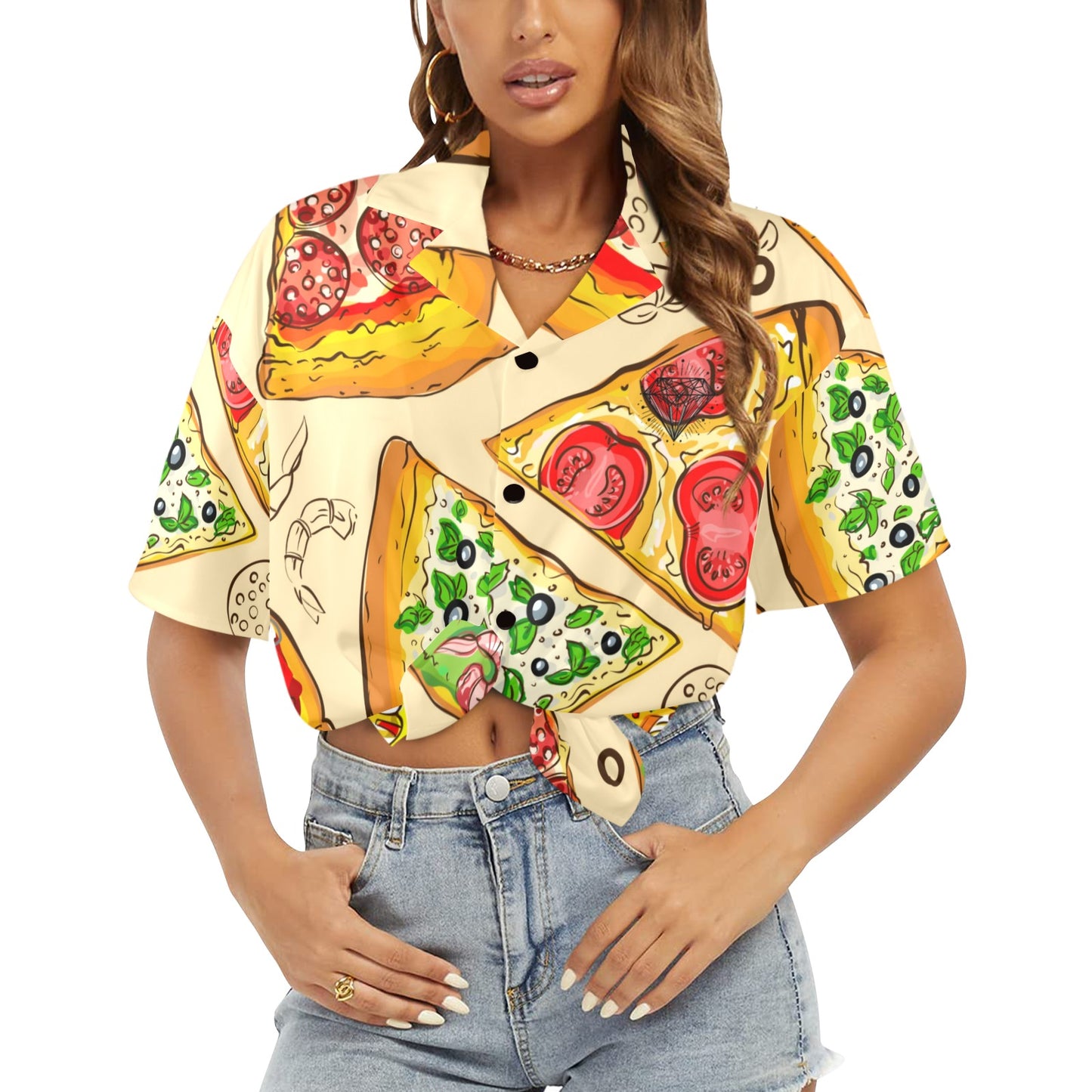 Camisa Hawaiana DAZ Luxury para Mujer (Hecha en Queens)
