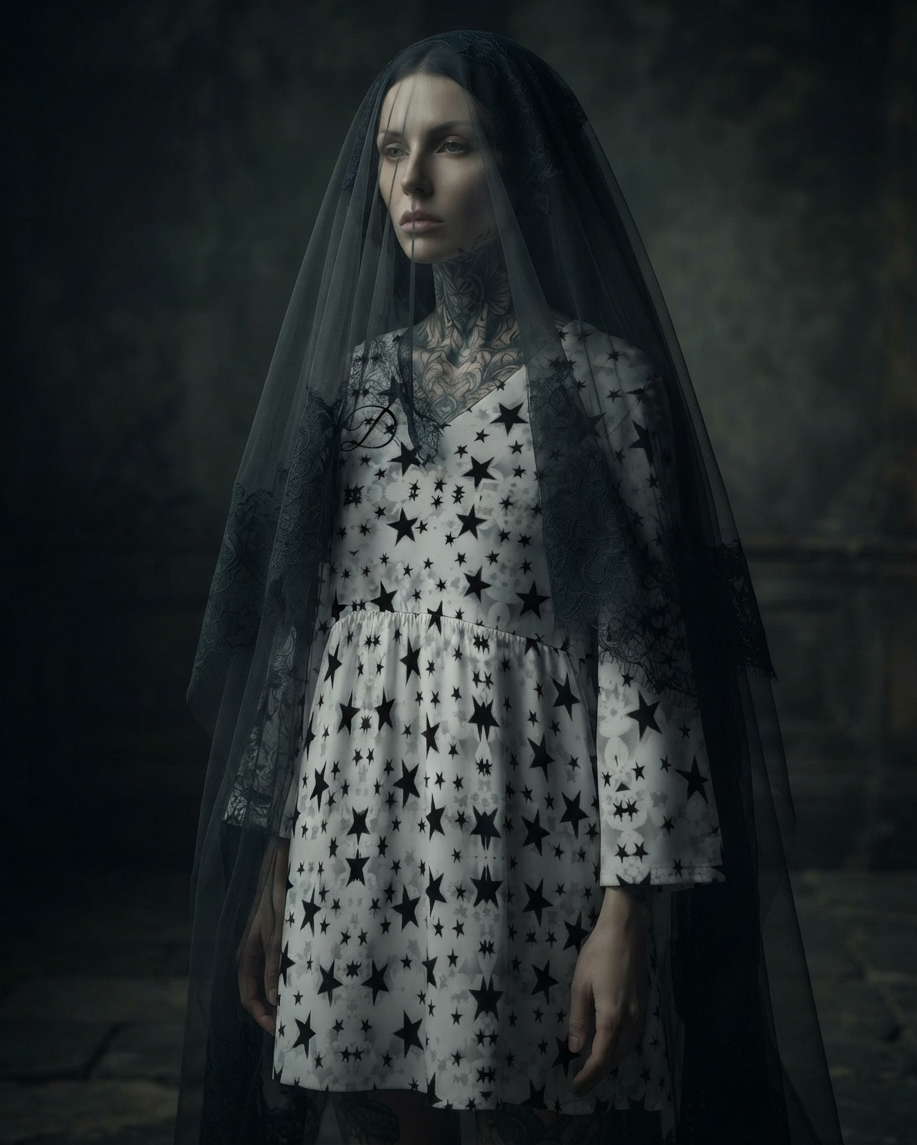 DAZMOND® V-Neck Dress "Starlight Reverie"