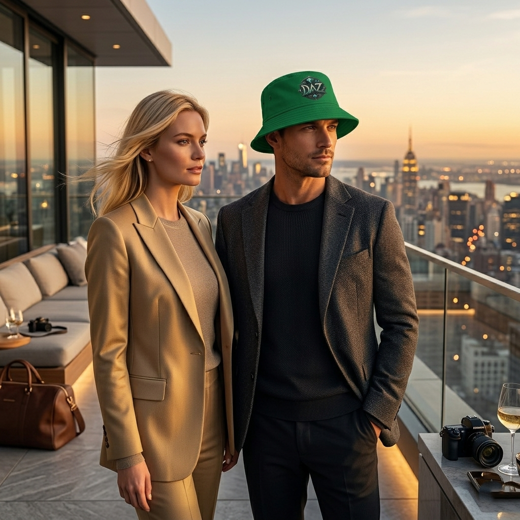 DAZMOND® "Emerald Horizon" Bucket Hat