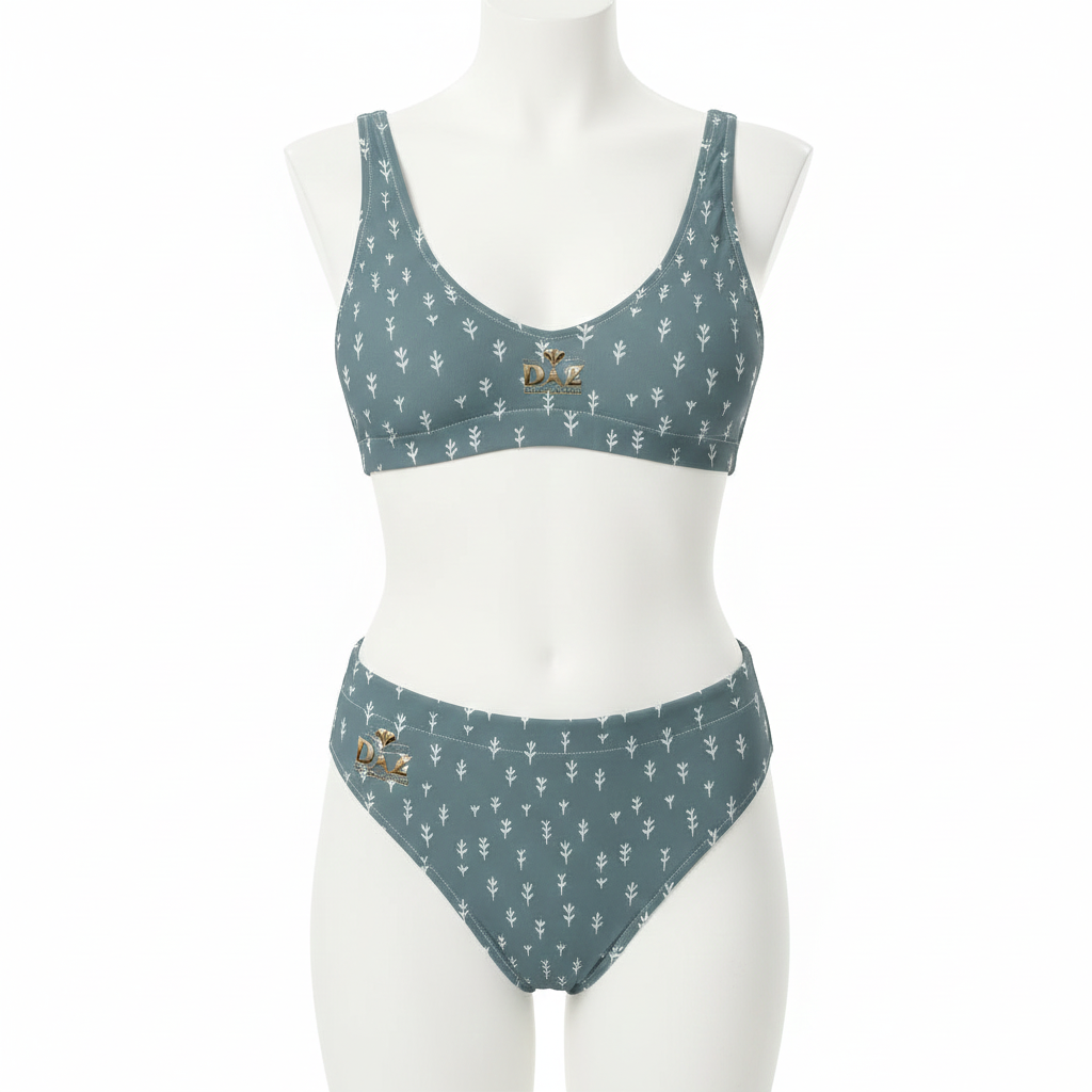 DAZMOND® "Oceanic Flora" High-Waisted Bikini
