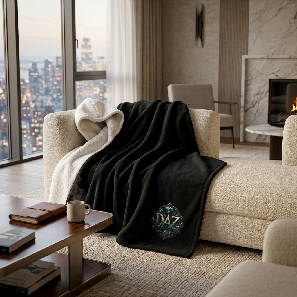 DAZMOND® "Cosmic Cocoon" Hooded Sherpa Blanket