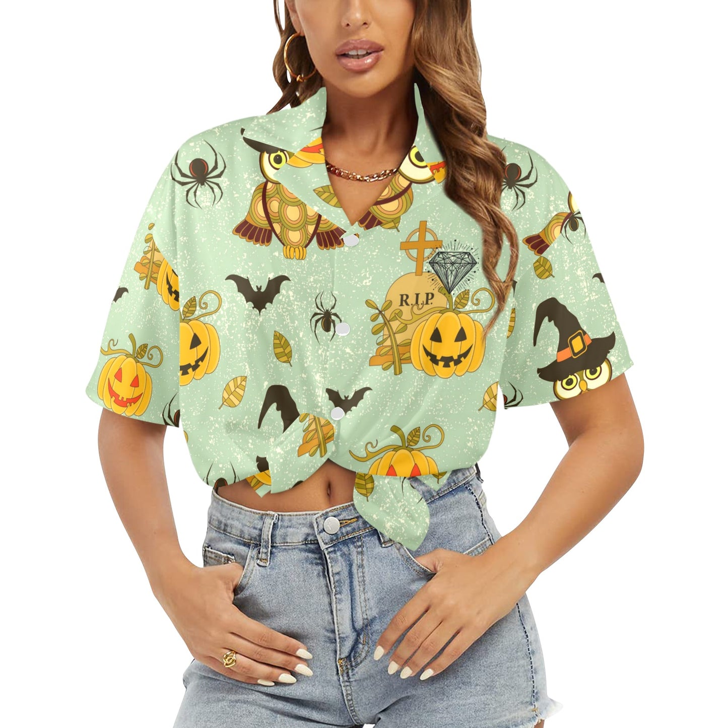 Camisa Hawaiana DAZ Luxury para Mujer (Hecha en Queens)