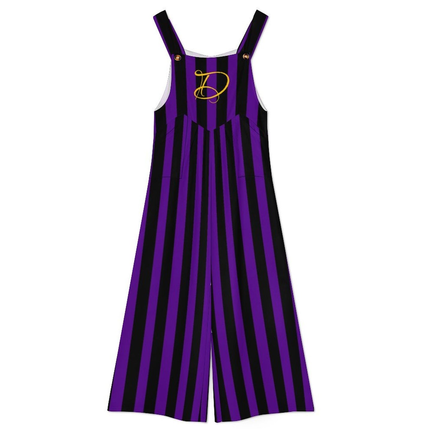 DAZMOND® "Midnight Stripe" Wide-Leg Dungarees