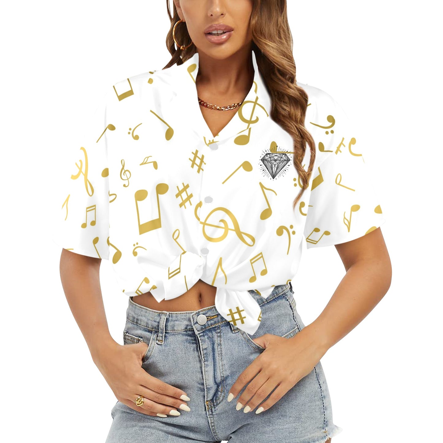 Camisa Hawaiana DAZ Luxury para Mujer (Hecha en Queens)