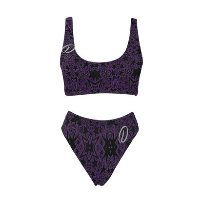 DAZMOND® Luxury "Dark Stellar" Sport Top & High-Waisted Bikini