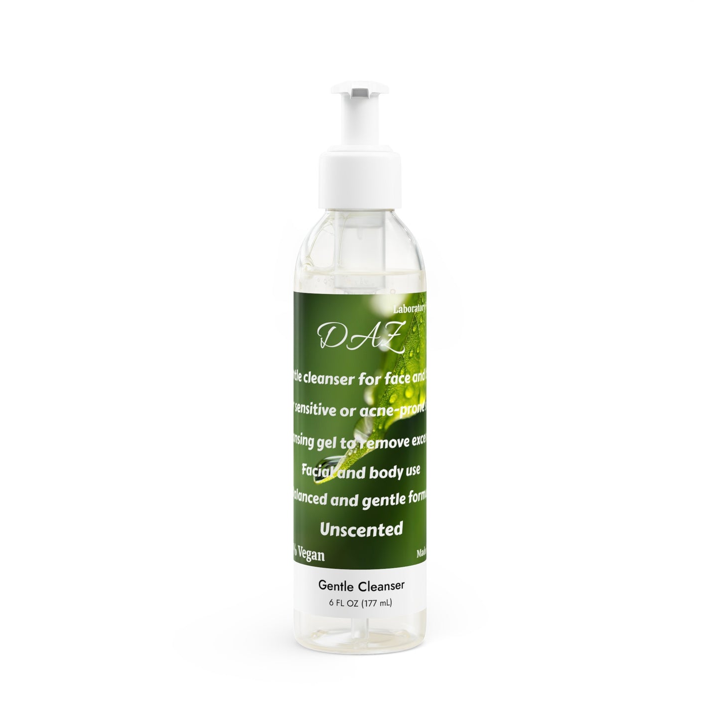 Limpiador suave para rostro y cuerpo DAZ, 6 oz