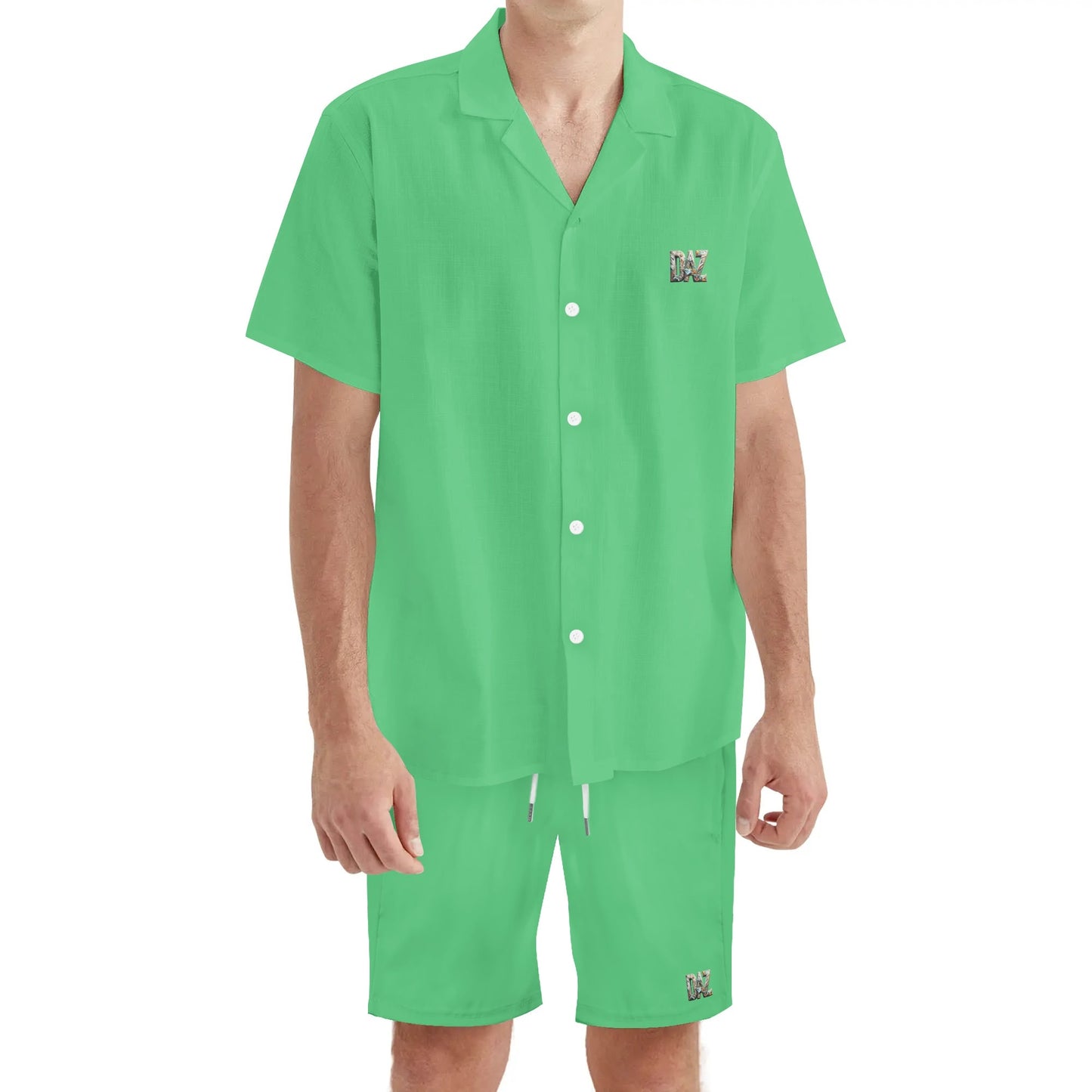 Conjunto de camisa y pantalones cortos DAZ Premium hawaianos de manga corta y corte regular para hombre