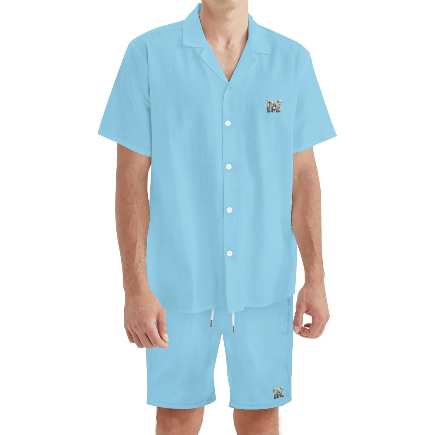 Conjunto de camisa y pantalones cortos DAZ Premium hawaianos de manga corta y corte regular para hombre