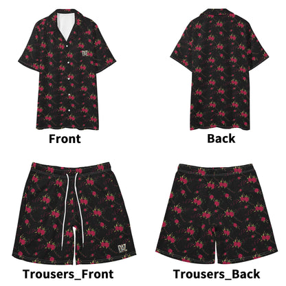 Conjunto de camisa y pantalones cortos DAZ Premium hawaianos de manga corta y corte regular para hombre