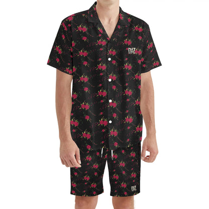Conjunto de camisa y pantalones cortos DAZ Premium hawaianos de manga corta y corte regular para hombre