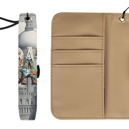 Funda con tapa de cuero sintético DAZ marrón para teléfono