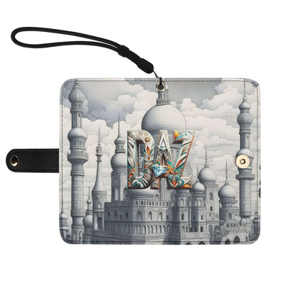 Funda con tapa de cuero sintético DAZ marrón para teléfono