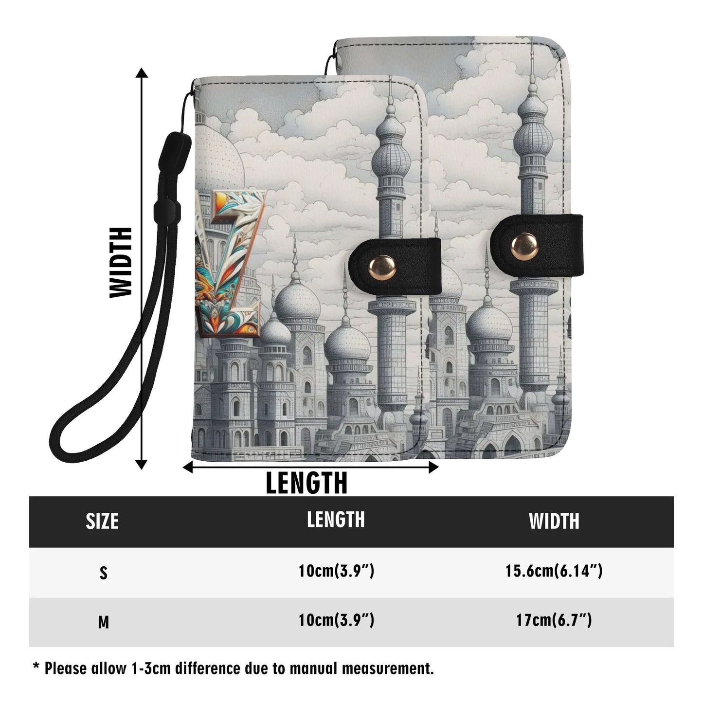 Funda con tapa de cuero sintético DAZ marrón para teléfono