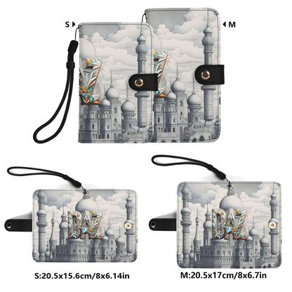 Funda con tapa de cuero sintético DAZ marrón para teléfono