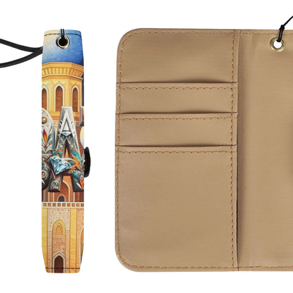 Funda con tapa de cuero sintético DAZ marrón para teléfono