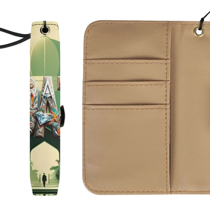Funda con tapa de cuero sintético DAZ marrón para teléfono