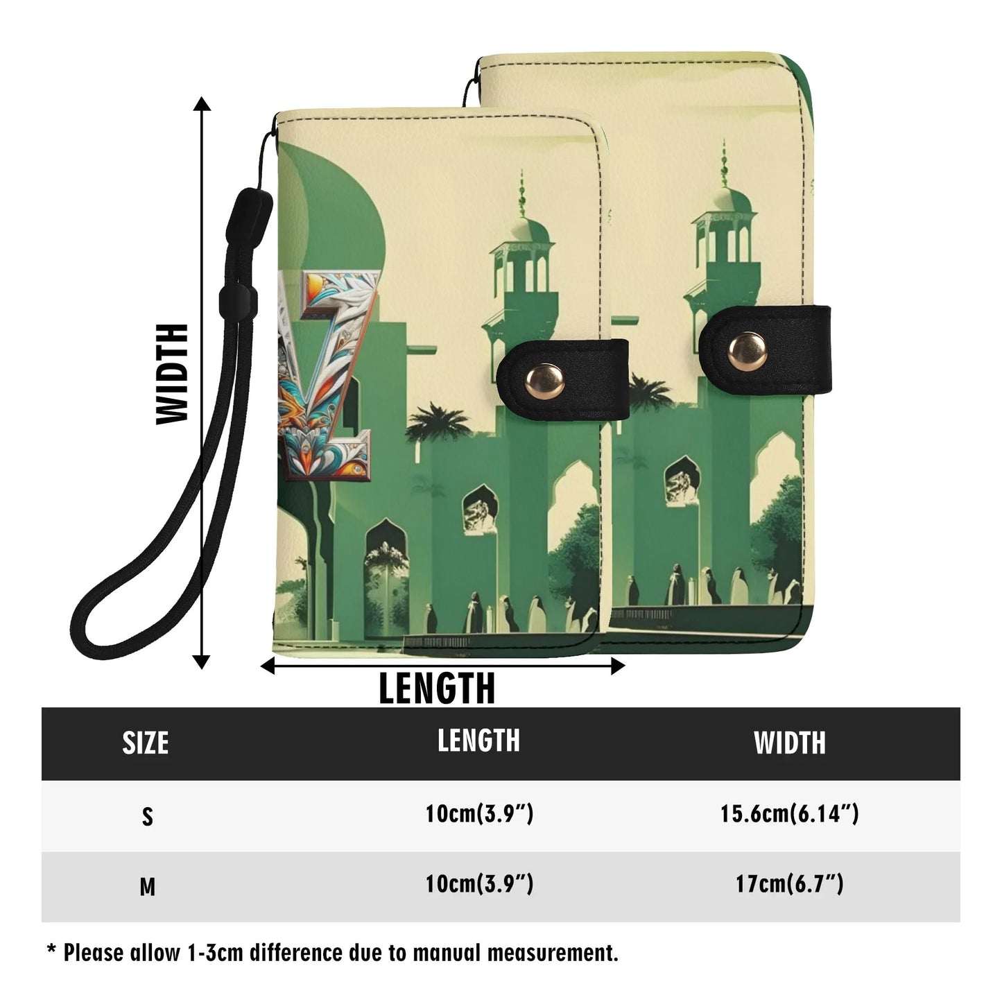 Funda con tapa de cuero sintético DAZ marrón para teléfono