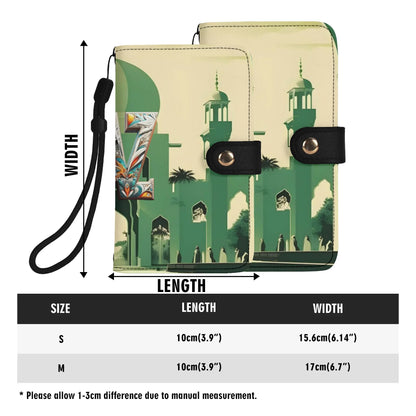 Funda con tapa de cuero sintético DAZ marrón para teléfono