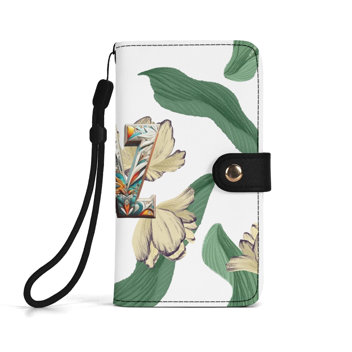 Funda con tapa de cuero sintético DAZ marrón para teléfono