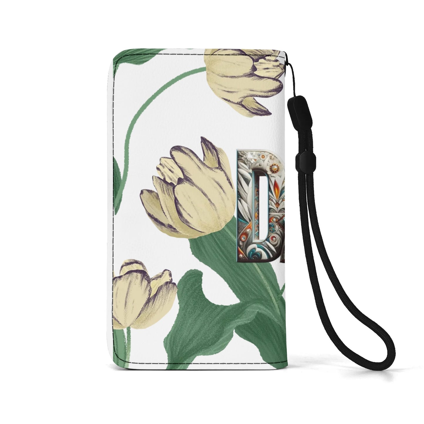 Funda con tapa de cuero sintético DAZ marrón para teléfono