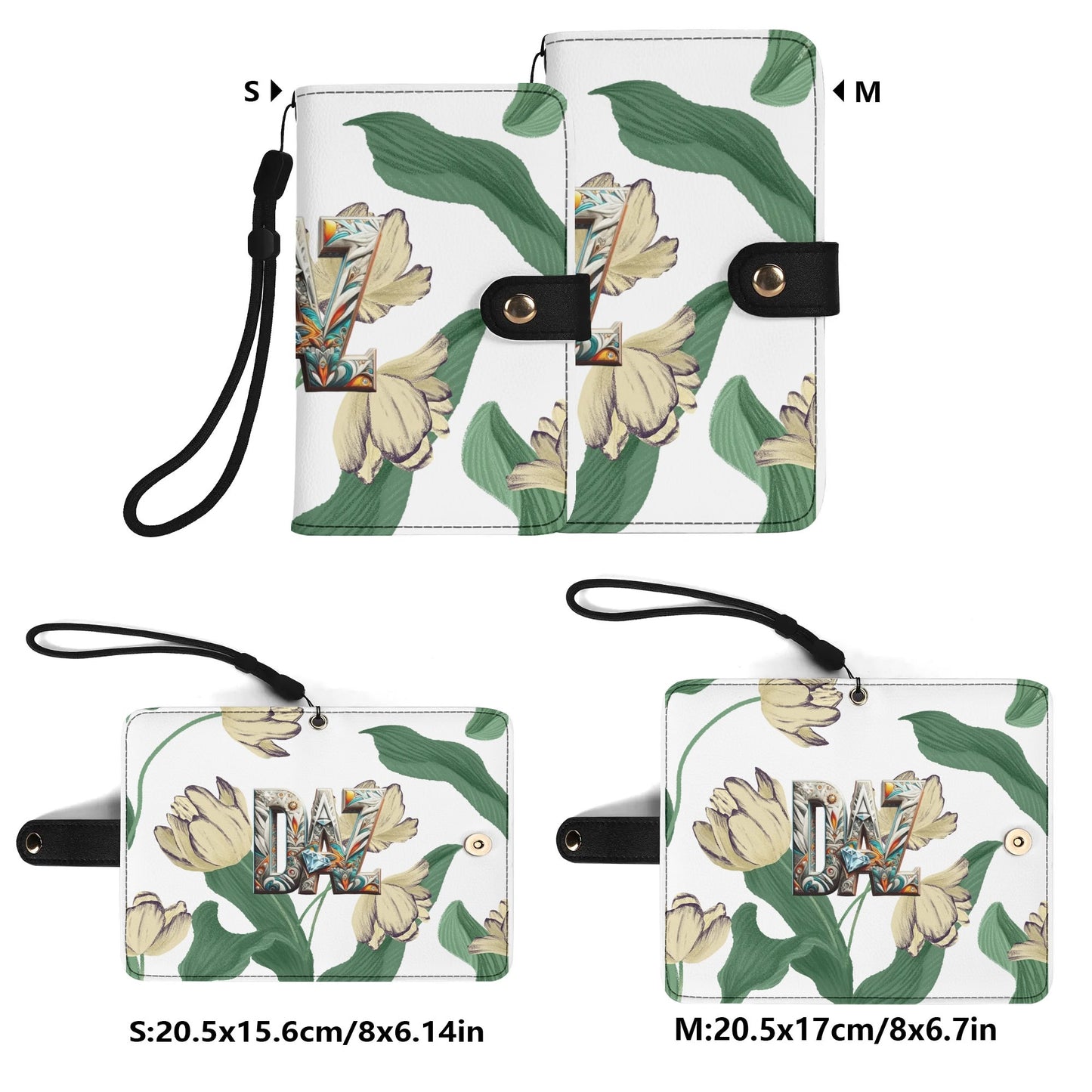 Funda con tapa de cuero sintético DAZ marrón para teléfono