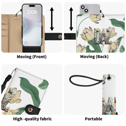 Funda con tapa de cuero sintético DAZ marrón para teléfono