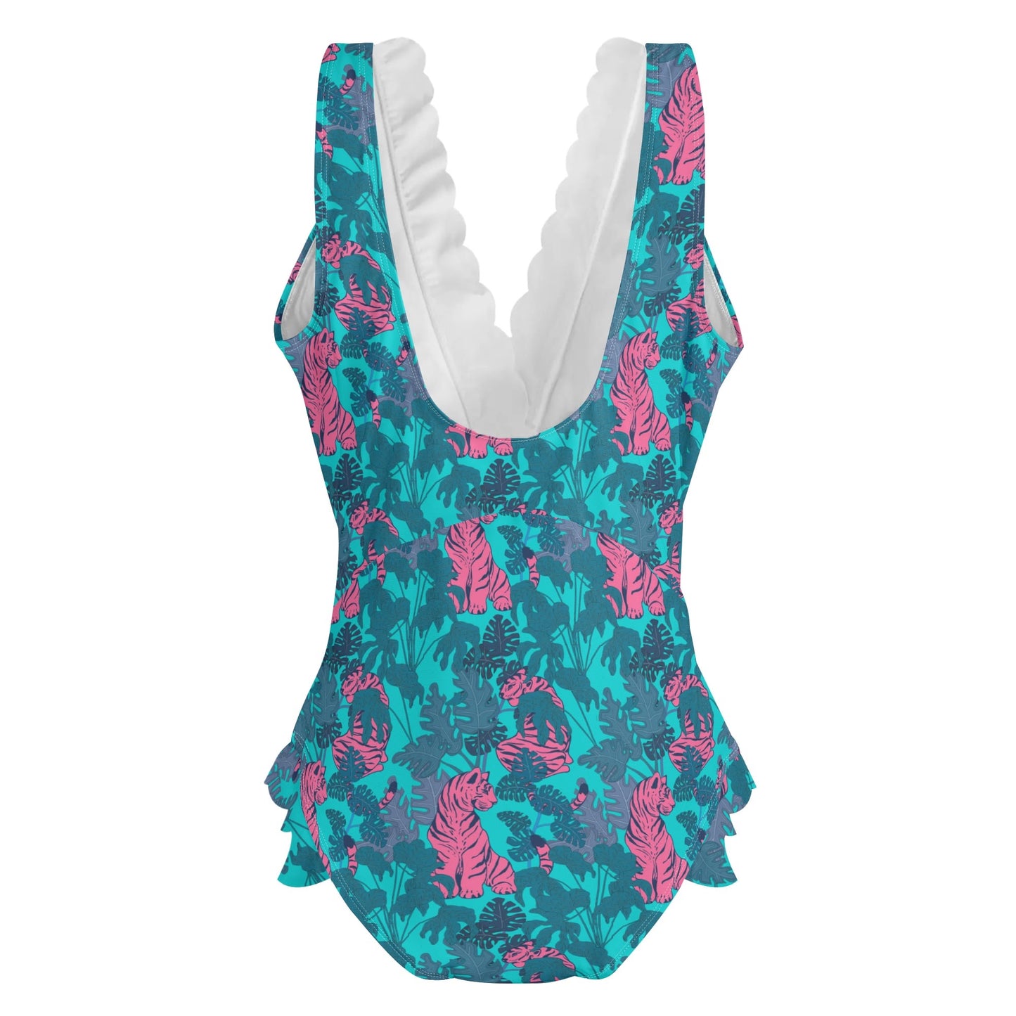 Traje de baño DAZ Luxury de una pieza con volantes y borde cruzado para mujer