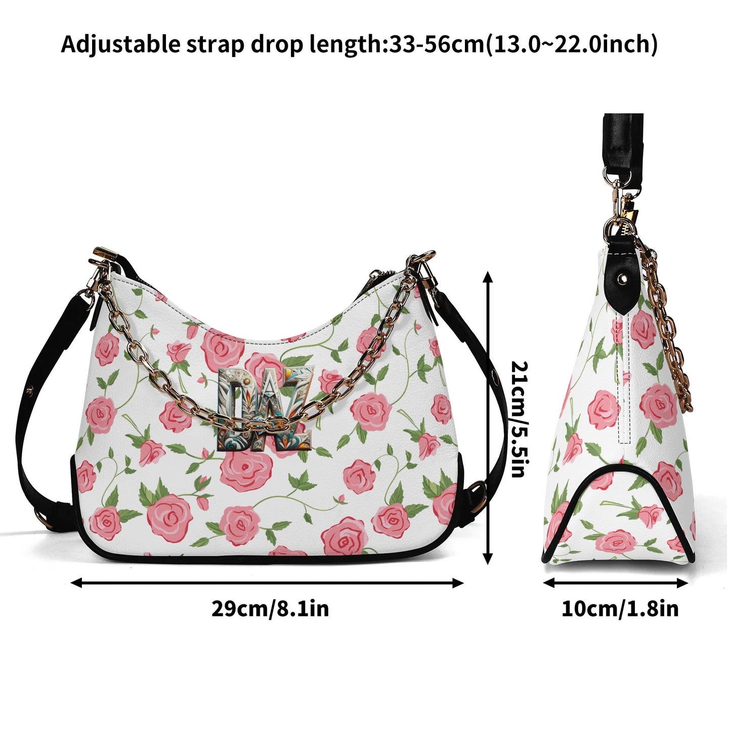 Bolso de hombro DAZ Luxury para mujer con decoración de cadena