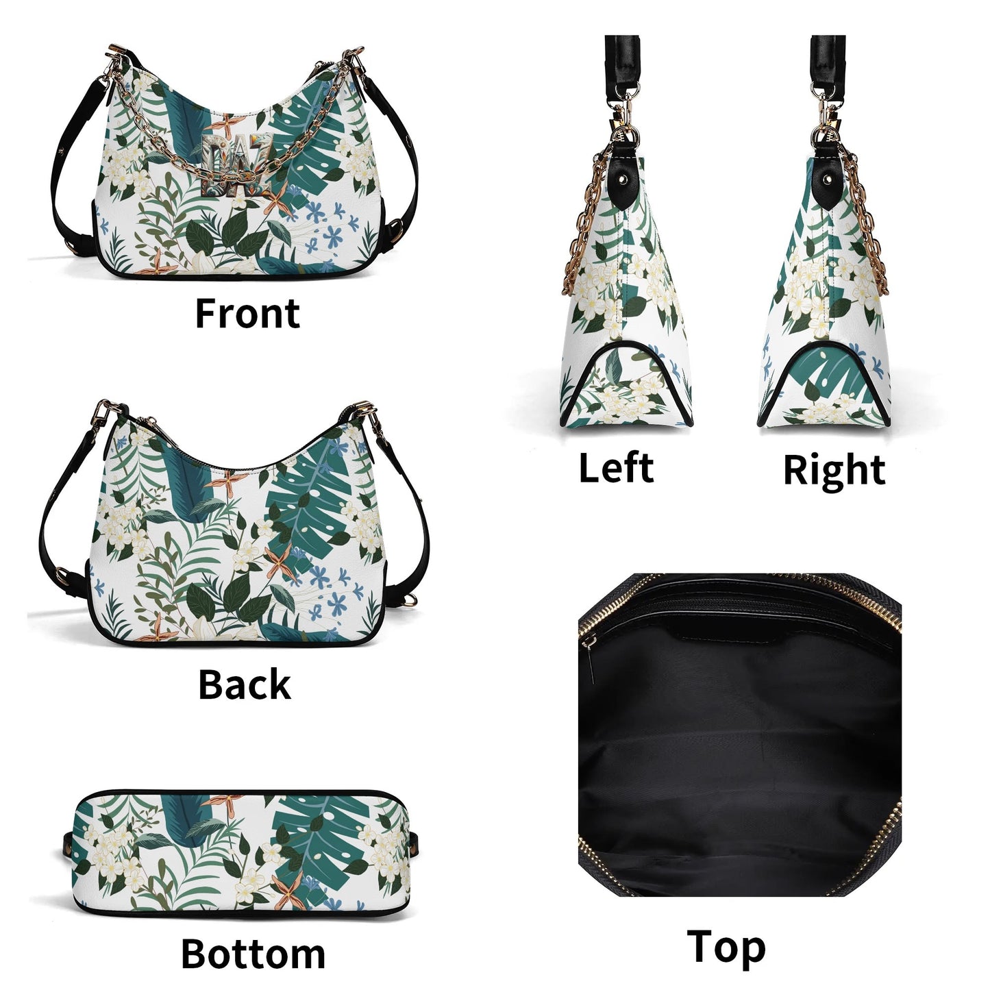 Bolso de hombro DAZ Luxury para mujer con decoración de cadena