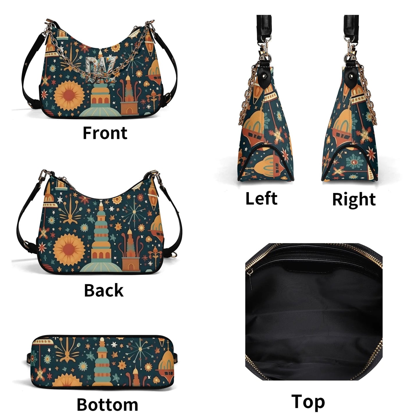 Bolso de hombro DAZ Luxury para mujer con decoración de cadena