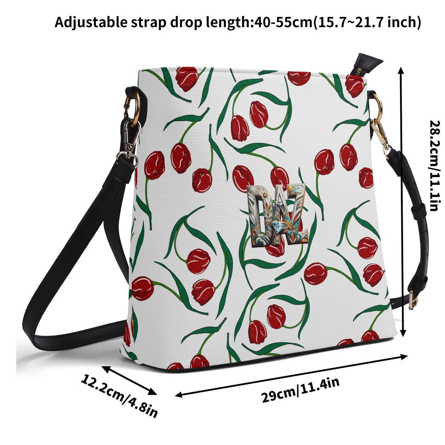 Bolso bandolera DAZ Luxury tipo cubo de PU para mujer