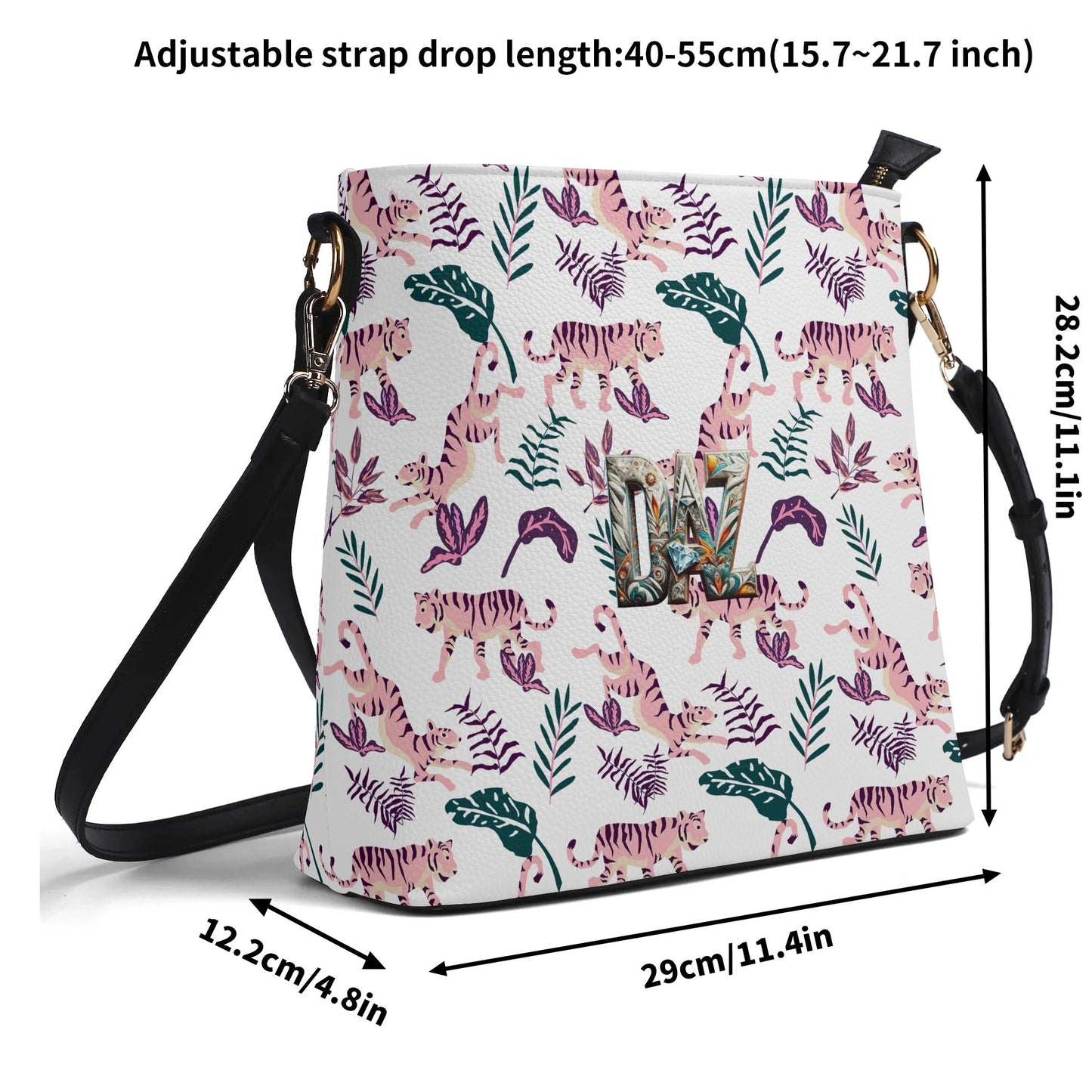 Bolso bandolera DAZ Luxury tipo cubo de PU para mujer
